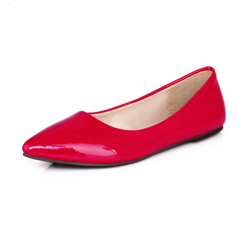 size 14 women flats cute patent leather driving pointed toe flats