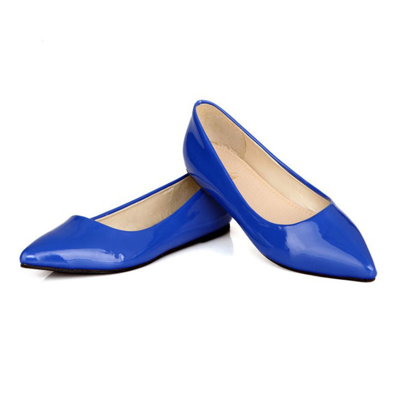 size 14 women flats cute patent leather driving pointed toe flats