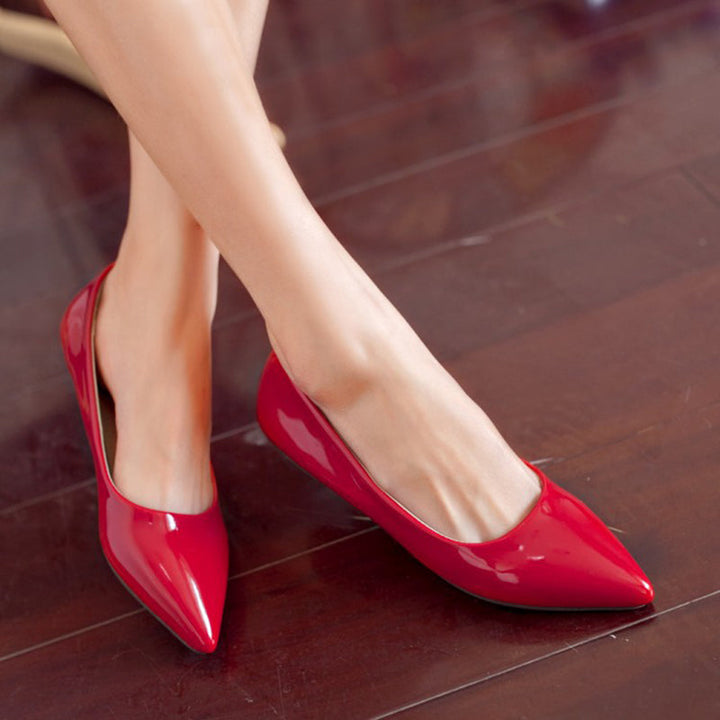 size 14 women flats cute patent leather driving pointed toe flats