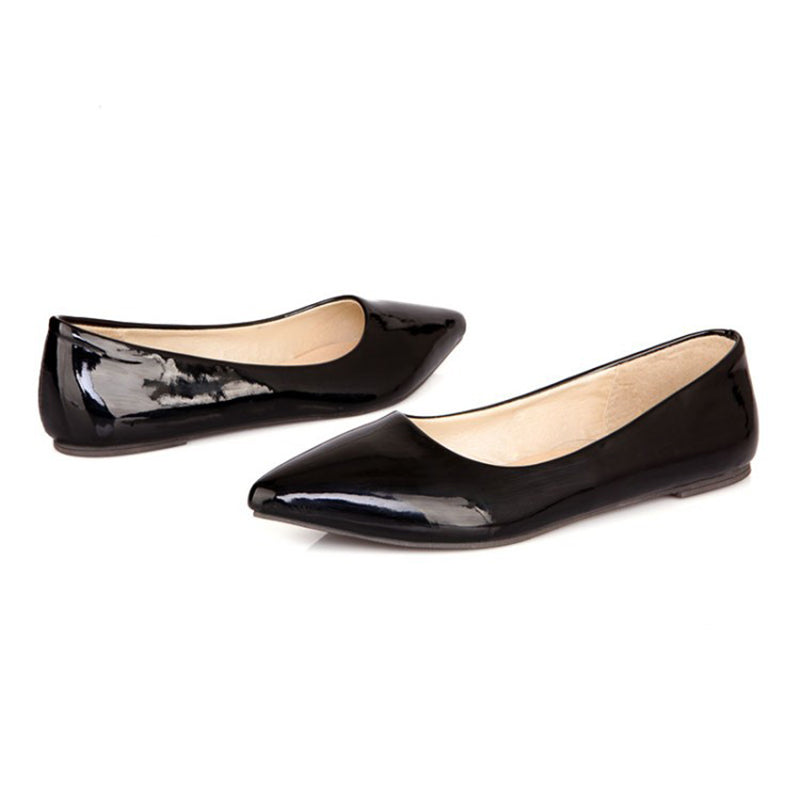 size 14 women flats cute patent leather driving pointed toe flats