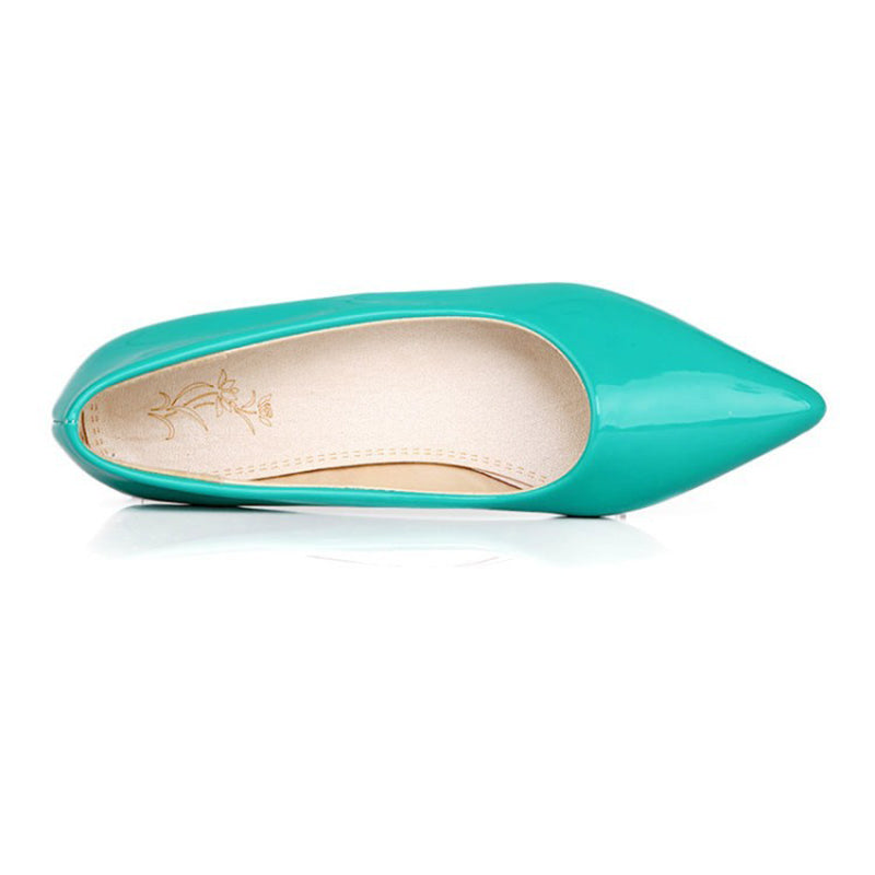 size 14 women flats cute patent leather driving pointed toe flats