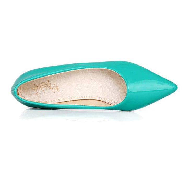 size 14 women flats cute patent leather driving pointed toe flats