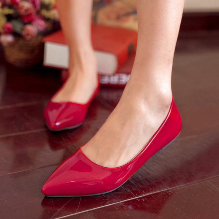 size 14 women flats cute patent leather driving pointed toe flats
