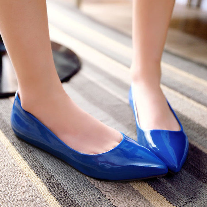 size 14 women flats cute patent leather driving pointed toe flats