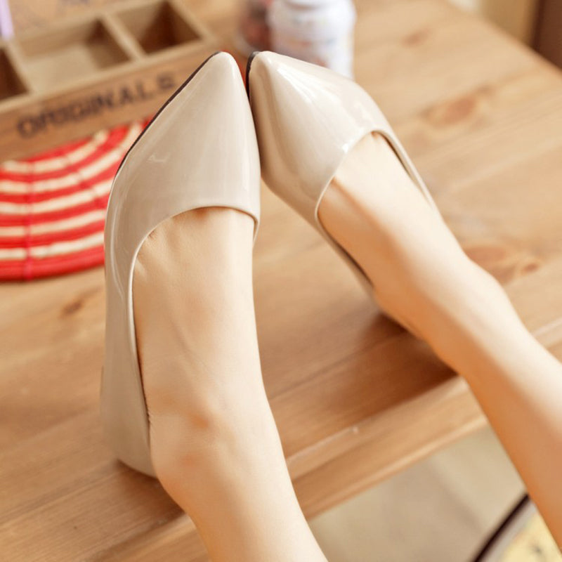 size 14 women flats cute patent leather driving pointed toe flats