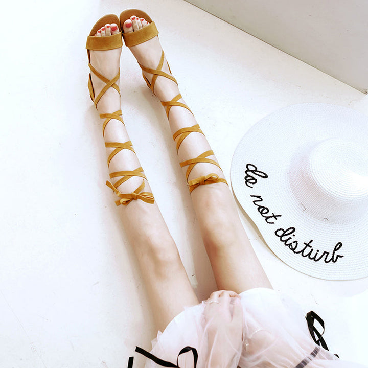 size 16 women strappy sandals crisscross lace up flat sandals