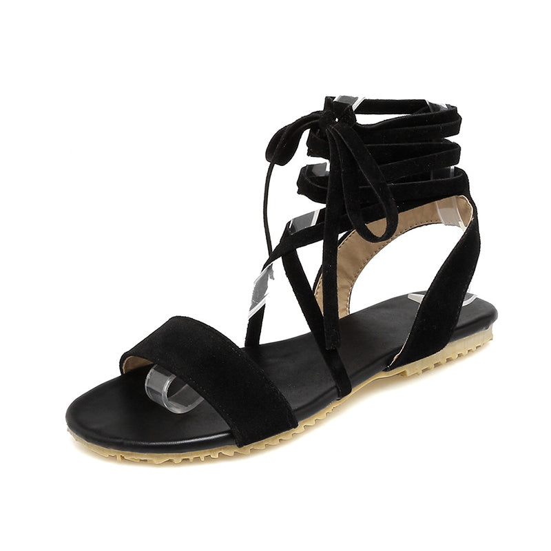 size 16 women strappy sandals crisscross lace up flat sandals