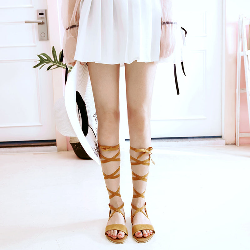 size 16 women strappy sandals crisscross lace up flat sandals