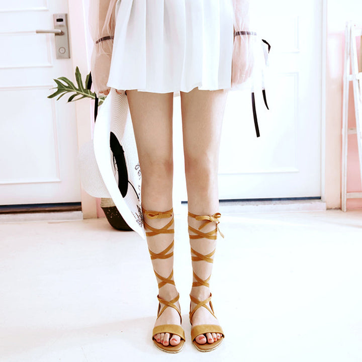size 16 women strappy sandals crisscross lace up flat sandals