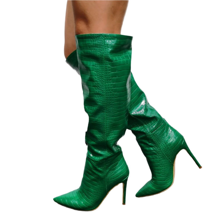 Size 13 sexy stiletto heels wide calf knee high boots