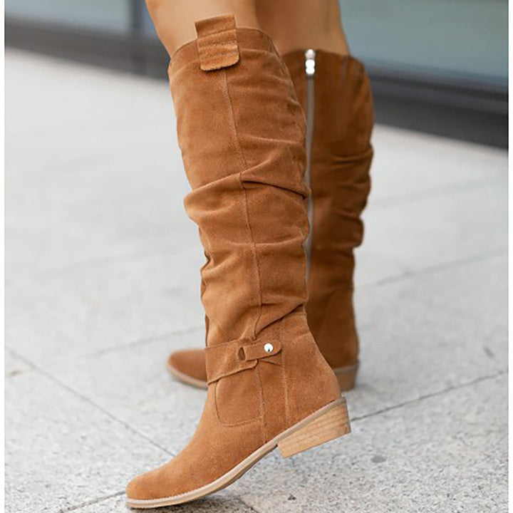 Size 43 Suede Thigh High Women's Boots Retro Woman Booties Autumn Winter Knee High Boots