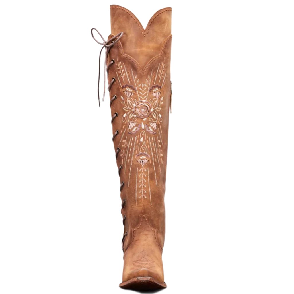 Lace-Up Over-the-Knee Cowboy Boots, Western Style for Casual Outfits