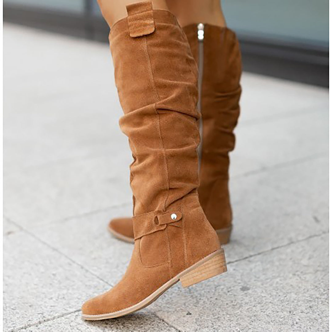 Size 43 Suede Thigh High Women's Boots Retro Woman Booties Autumn Winter Knee High Boots