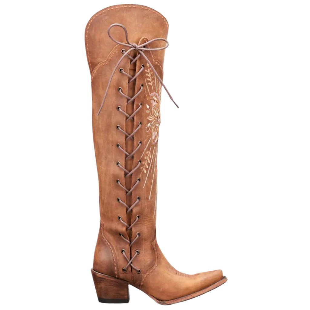 Lace-Up Over-the-Knee Cowboy Boots, Western Style for Casual Outfits