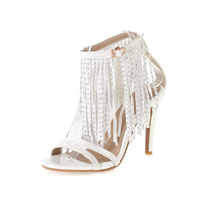 Size 14 women high heels tassels sandals for party