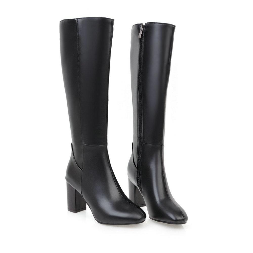 Size 11.5 square toe block heels knee high boots