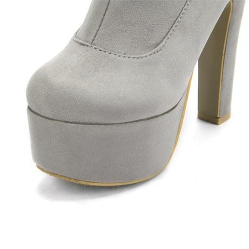 Size 13 chunky platform high heels booties | Plus size faux suede chunky heels ankle boots