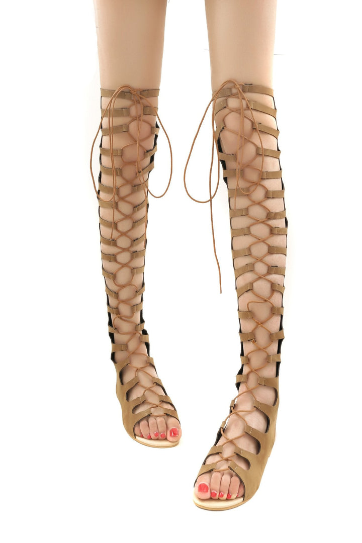 Size 12 flat over the knee gladiator sandals