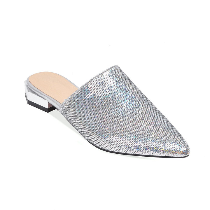 Size 13.5 slip on sequins shining flat mules