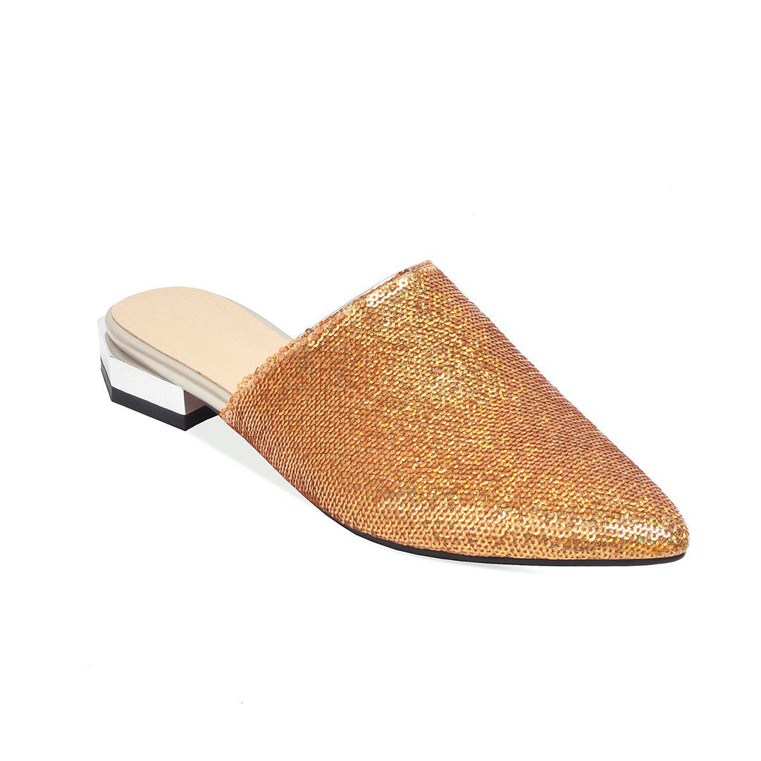 Size 13.5 slip on sequins shining flat mules