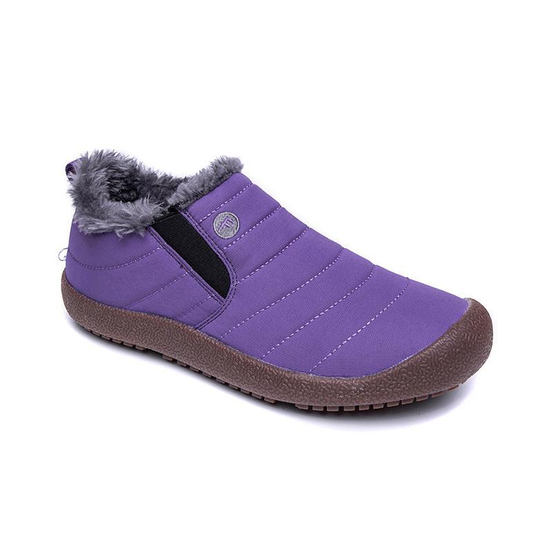 Big Size Unisex Waterproof Fur Lining Snow Boots - GetComfyShoes