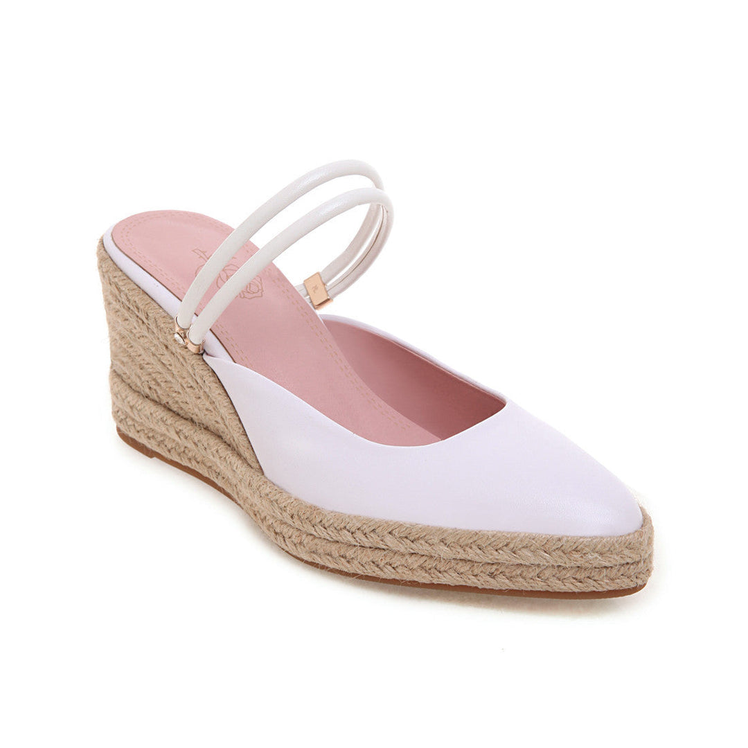 Size 11 espadrille wedge slides backless closed toe slip on espadrilles