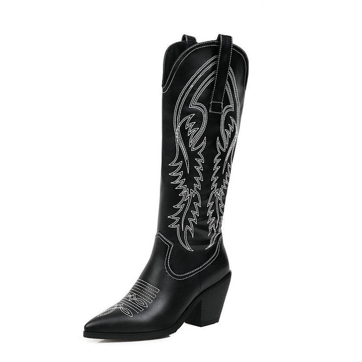 Size 13 pointed toe pull on under the knee high western boots