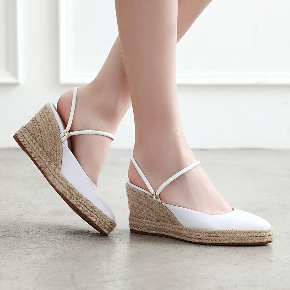 Size 11 espadrille wedge slides backless closed toe slip on espadrilles