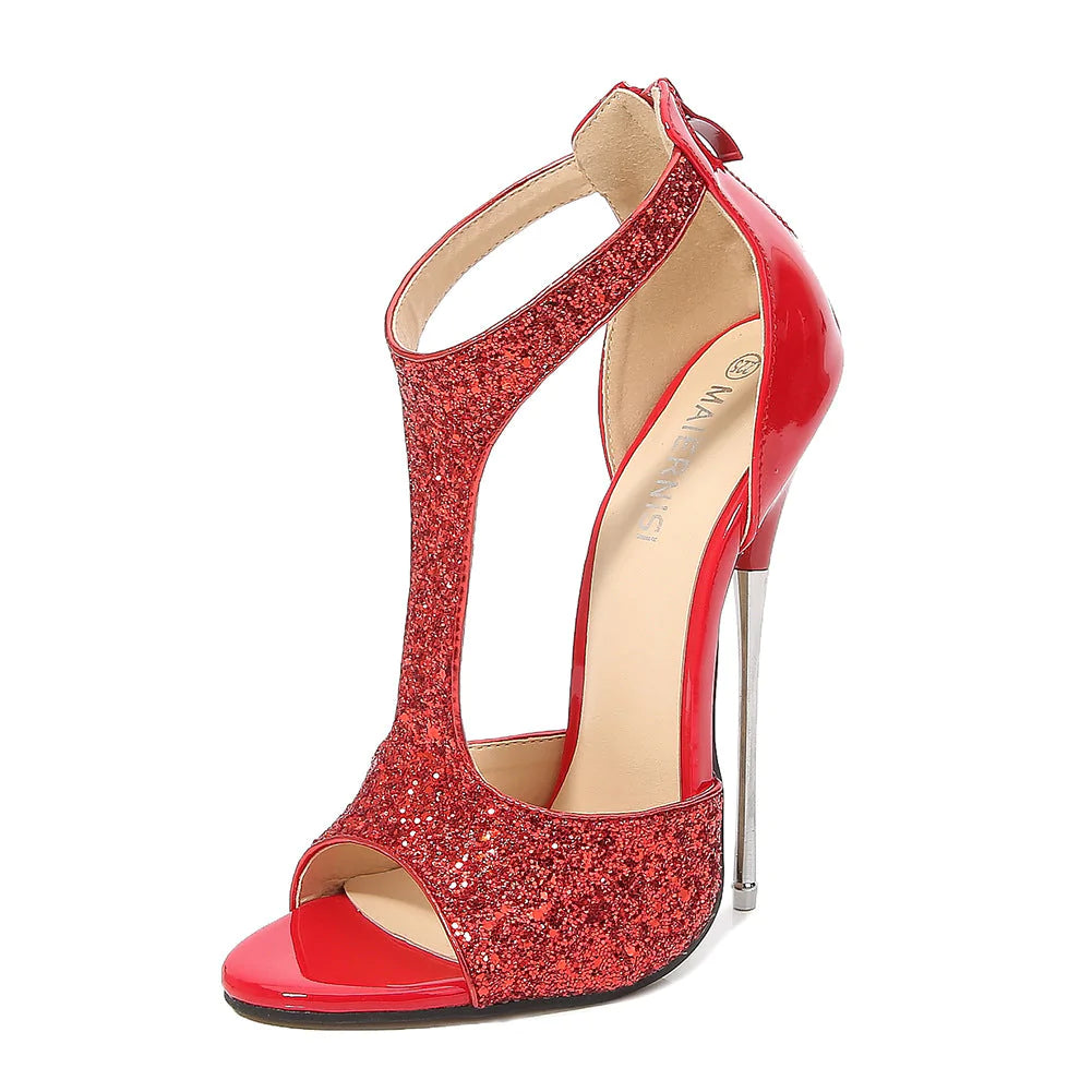 size 5 -  size 12 sequins shining ultra high heels for party