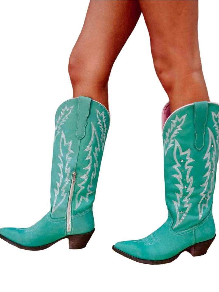 Size 12 rhinestone pointed toe under the knee cowboy boots