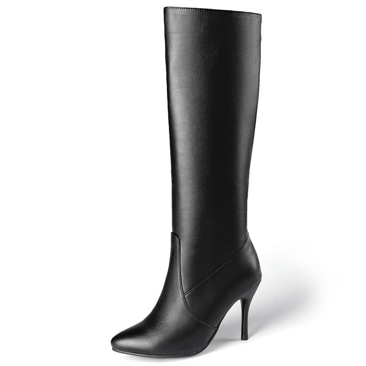 Size 12 stiletto heels under the knee knight boots with side zipper