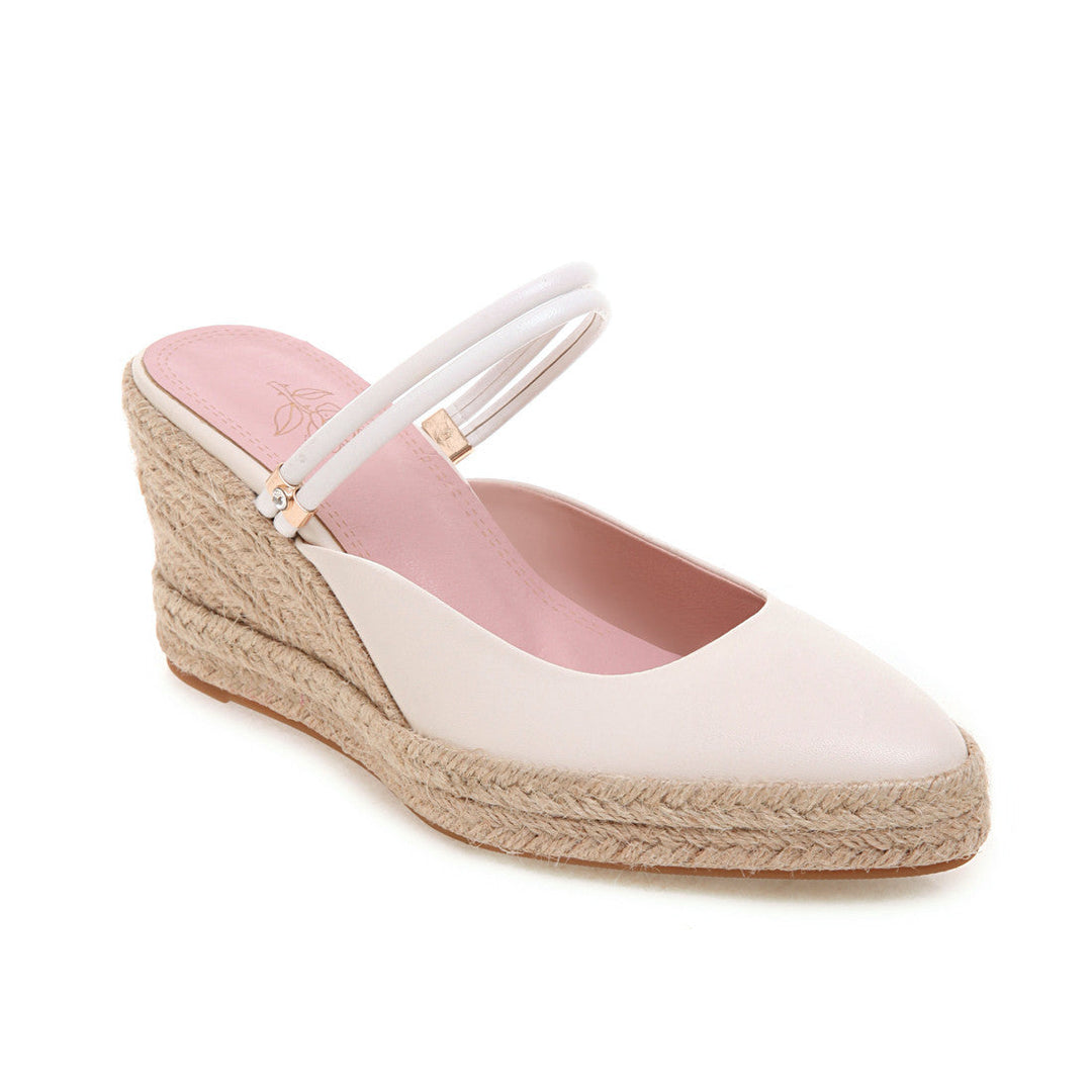 Size 11 espadrille wedge slides backless closed toe slip on espadrilles