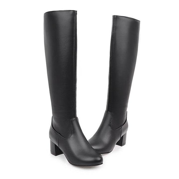 Size 11.5 under the knee knight boots with side zipper