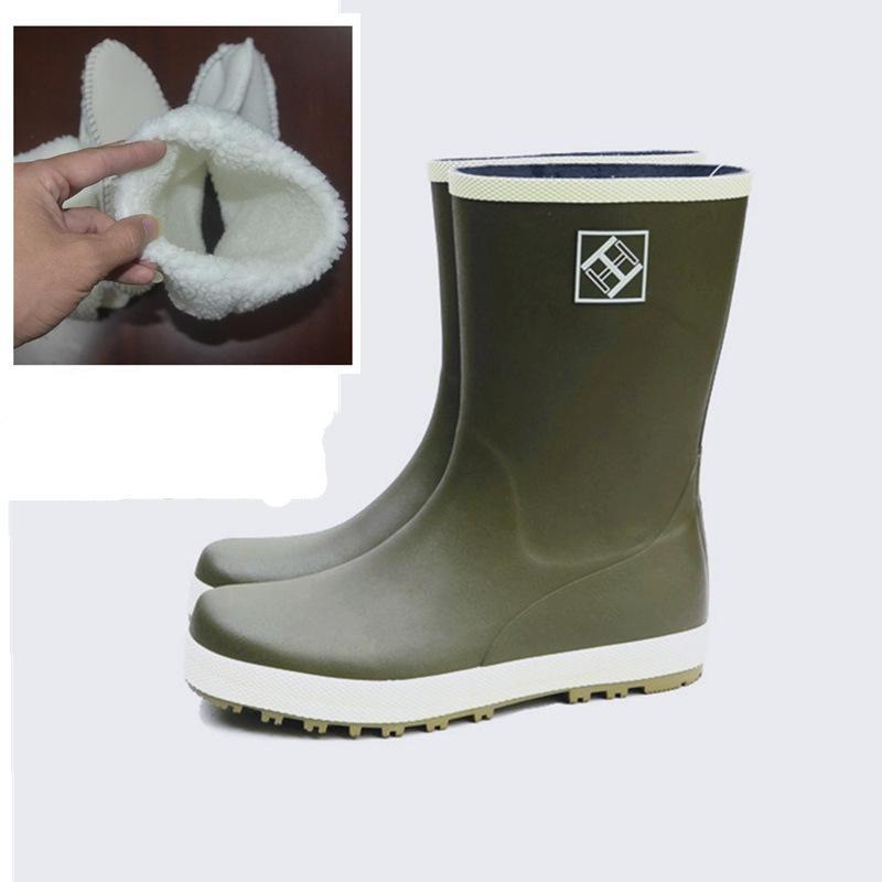 Size 12 mid calf |anti-slip low heels outdoors fishing rain boots