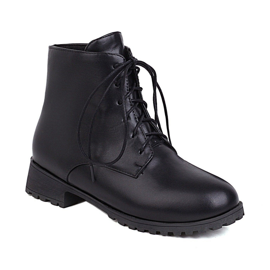 Size 12 low heels short combat booties