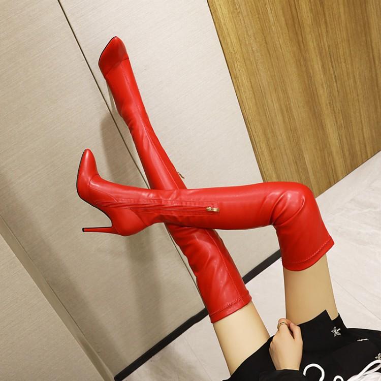 Size 13 sexy stiletto heels pointed toe thigh high boots