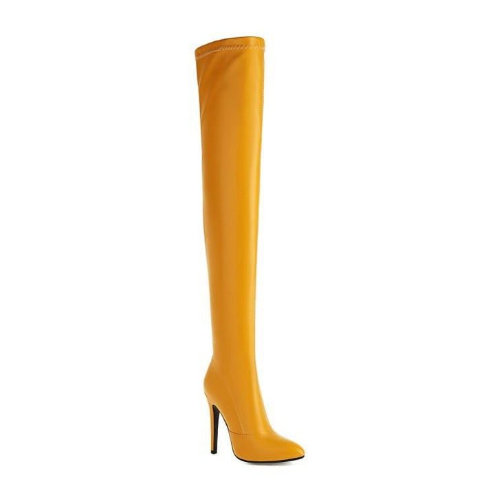 Size 13 sexy stiletto heels pointed toe thigh high boots