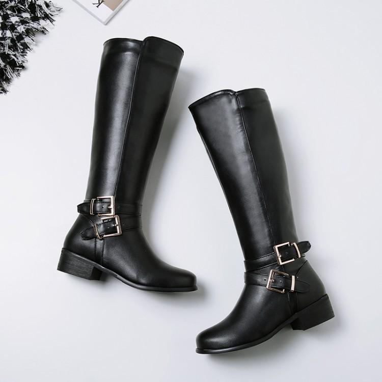 Size 11.5 under the knee biker boots with buckle straps