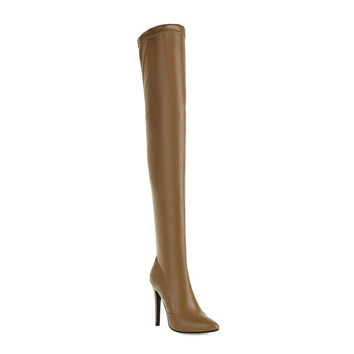 Size 13 sexy stiletto heels pointed toe thigh high boots