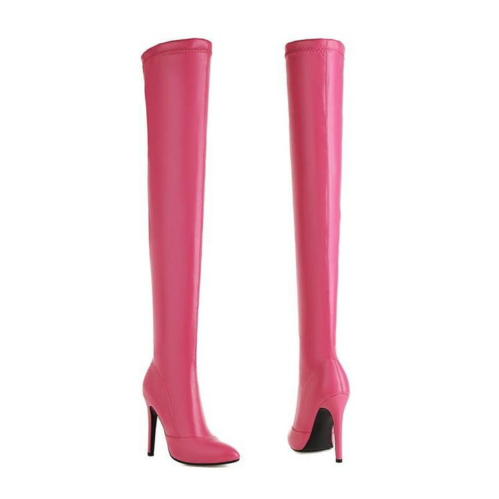 Size 13 sexy stiletto heels pointed toe thigh high boots