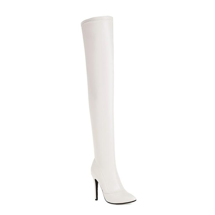 Size 13 sexy stiletto heels pointed toe thigh high boots