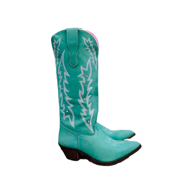 Size 12 rhinestone pointed toe under the knee cowboy boots