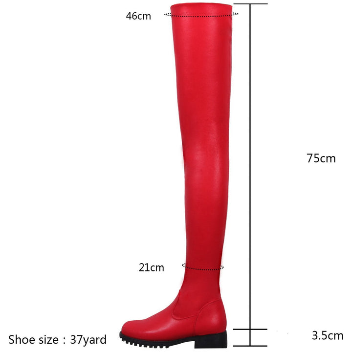 Size 13 elastic slimming thigh high boots