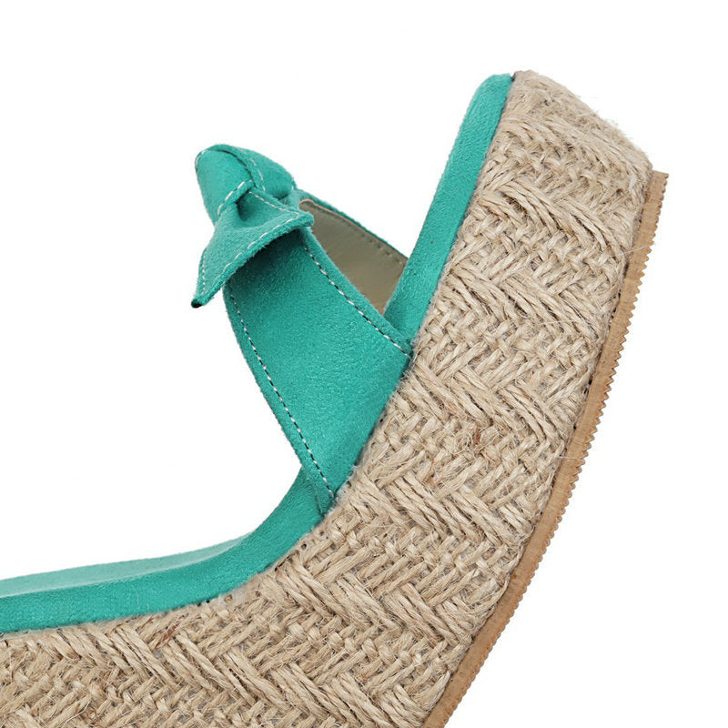 Size 13 cute flower carved espadrille platform wedge sandals with ankle strap