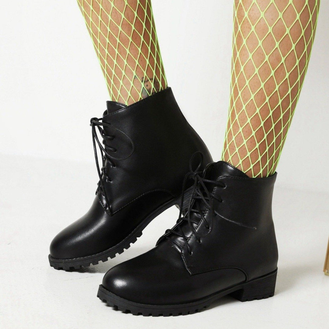 Size 12 low heels short combat booties