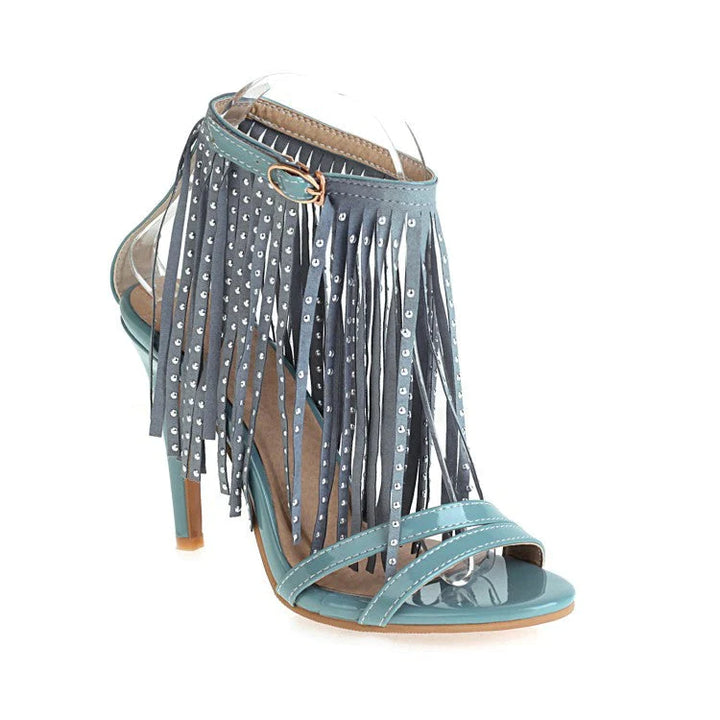 Size 14 women high heels tassels sandals for party