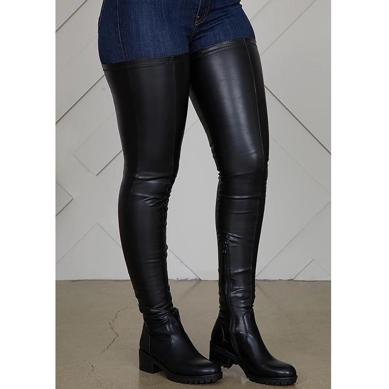 Size 13 elastic slimming thigh high boots