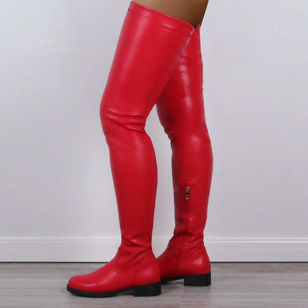 Size 13 elastic slimming thigh high boots