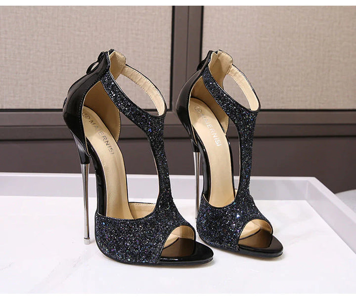 size 5 -  size 12 sequins shining ultra high heels for party