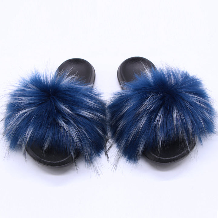 Size 11.5 women fluffy slippers indoors faux fur slippers